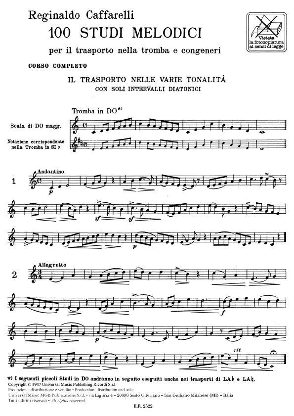 100 Studi Melodici - Corso Completo - pro trumpetu